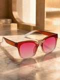 Prime Pink Cate-eye One Size Plastic UV Sunglasses-OL156PK