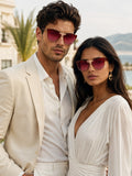 Prime Pink Cate-eye One Size Plastic UV Sunglasses-OL156PK