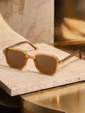 Prime Orange Square One Size Plastic UV Sunglasses-OL122OR