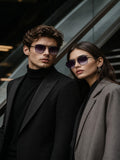 Prime Grey Geometric Hexagonal One Size Metal UV Sunglasses-OL103GY