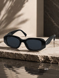 Prime Black Geometric Octagonal One Size Plastic UV Sunglasses-OL116BK