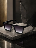 Prime Black Oversized One Size Plastic UV Sunglasses-OL109BK