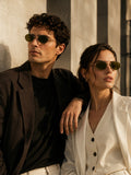 Prime Green Oval One Size Metal UV Sunglasses-OL108GR