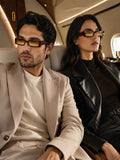 Prime Brown Rectangle One Size Plastic UV Sunglasses-OL106BR
