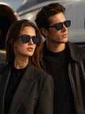 Prime Black Geometric Hexagonal One Size Plastic UV Sunglasses-OL114BK