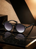 Prime Black Round One Size Plastic UV Sunglasses-OL111BK