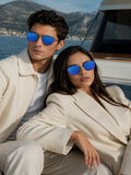 Prime Purple Geometric Hexagonal One Size Metal UV Sunglasses-OL104PR