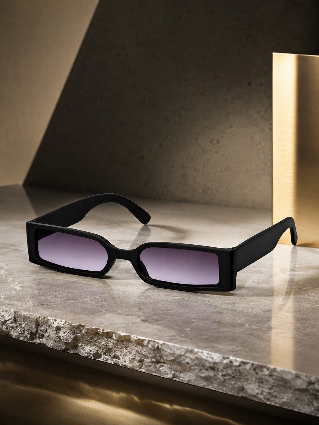 Prime Black Rectangle One Size Plastic UV Sunglasses-OL106BK