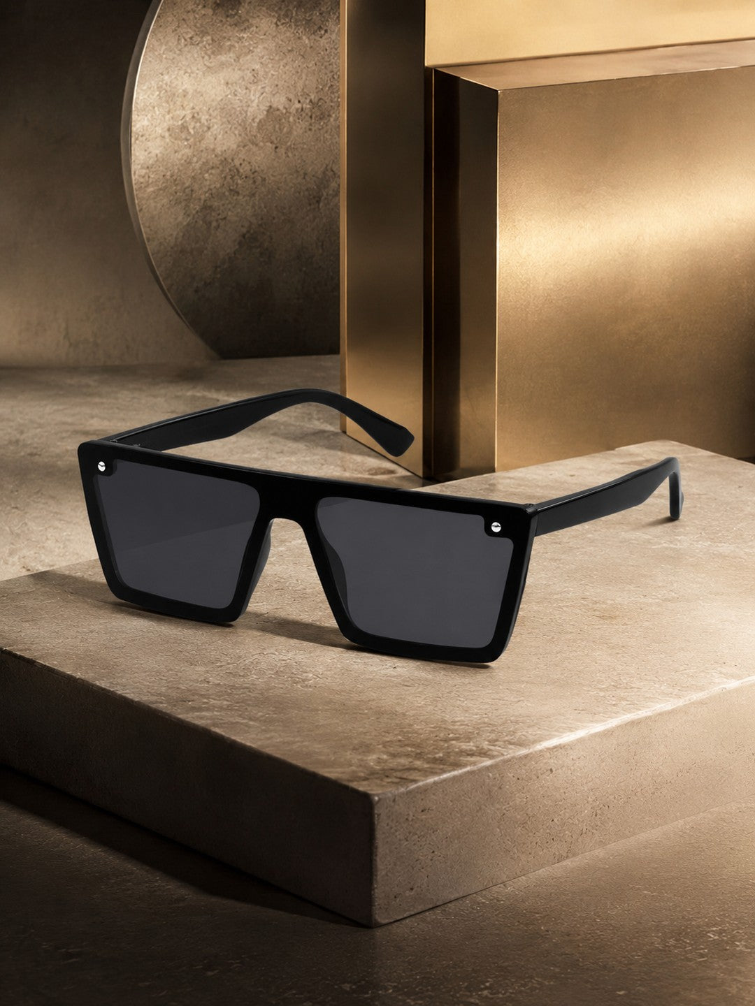 Prime Grey Oversized One Size Plastic UV Sunglasses-OL109GY