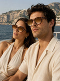 Prime Brown Round One Size Plastic UV Sunglasses-OL111BR