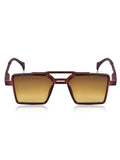 Prime Brown Geometric Square One Size Plastic UV Sunglasses-OL113BR