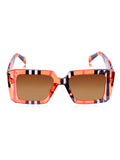 Prime Brown Rectangle One Size Plastic UV Sunglasses-OL149BR