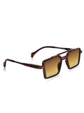 Prime Brown Geometric Square One Size Plastic UV Sunglasses-OL113BR