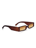 Prime Brown Rectangle One Size Plastic UV Sunglasses-OL106BR