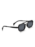 Prime Black Geometric Hexagonal One Size Plastic UV Sunglasses-OL114BK