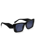 Prime Black Oversized Square One Size Plastic UV Sunglasses-OL117BK