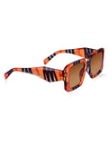 Prime Brown Rectangle One Size Plastic UV Sunglasses-OL149BR