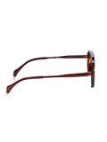 Prime Brown Geometric Hexagonal One Size Plastic UV Sunglasses-OL115BR