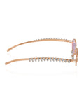 Celebrity Pink Gold-Toned Metal Rimless UV Protected  Oval Luxe Sunglasses For Women CL116PK