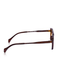 Prime Brown Geometric Square One Size Plastic UV Sunglasses-OL113BR