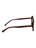 Prime Brown Round One Size Plastic UV Sunglasses-OL100BR