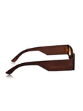 Prime Brown Rectangle One Size Plastic UV Sunglasses-OL106BR