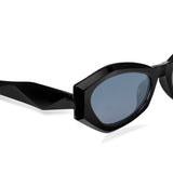 Prime Black Cate-eye One Size Plastic UV Sunglasses-OL128BK