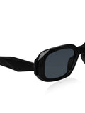 Prime Black Geometric Octagonal One Size Plastic UV Sunglasses-OL116BK