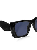 Prime Black Oversized Square One Size Plastic UV Sunglasses-OL117BK