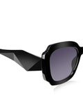Prime Black Oversized Square One Size Plastic UV Sunglasses-OL118BK