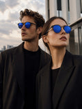 Prime Blue Rectangle One Size Plastic UV Sunglasses-OL102BL