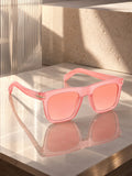 Prime Red Rectangle One Size Plastic UV Sunglasses-OL142RD