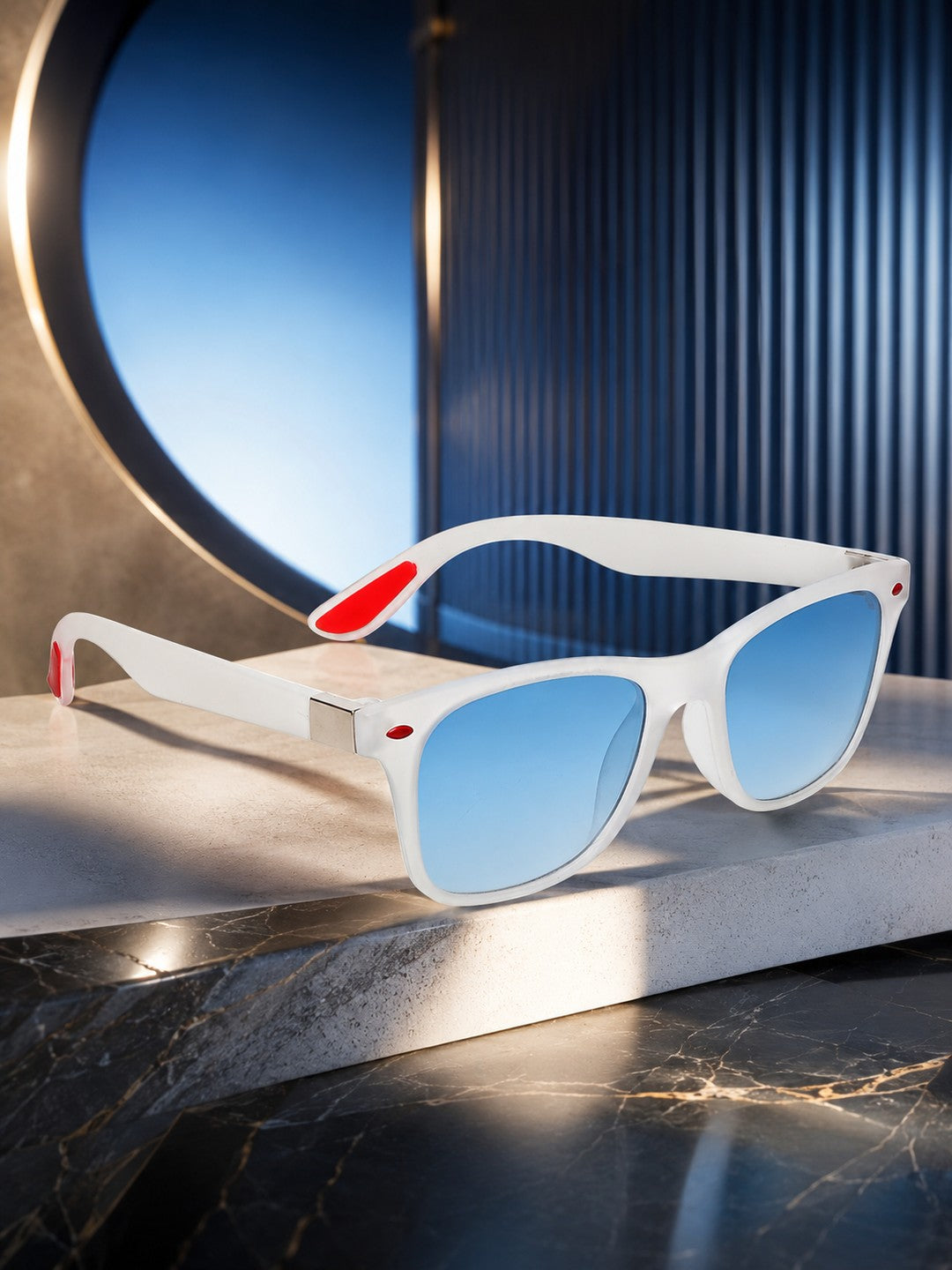 Prime White Rectangle One Size Plastic UV Sunglasses-OL146WH