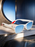 Prime White Rectangle One Size Plastic UV Sunglasses-OL146WH
