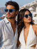 Prime Blue Rectangle One Size Plastic UV Sunglasses-OL140BL