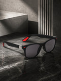 Prime Black Rectangle One Size Plastic UV Sunglasses-OL143BK