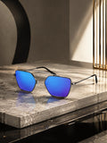 Prime Purple Geometric Hexagonal One Size Metal UV Sunglasses-OL104PR