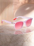Prime Pink Rectangle One Size Plastic UV Sunglasses-OL145PK