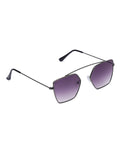 Prime Grey Geometric Hexagonal One Size Metal UV Sunglasses-OL103GY
