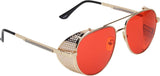 Prime Red Round One Size Metal UV Sunglasses-OL150RD