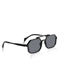 Prime Grey Geometric Hexagonal One Size Plastic UV Sunglasses-OL115GY