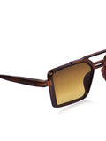 Prime Brown Geometric Square One Size Plastic UV Sunglasses-OL113BR