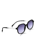 Prime Black Round One Size Plastic UV Sunglasses-OL119BK