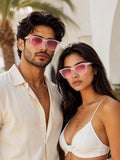 Prime Pink Rectangle One Size Plastic UV Sunglasses-OL145PK