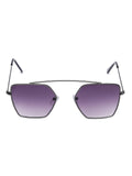 Prime Grey Geometric Hexagonal One Size Metal UV Sunglasses-OL103GY