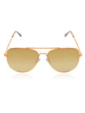 Elite Collection Brown Aviator One Size Metal Adult-Unisex UV Sunglasses-EC297BR