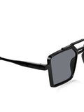 Prime Black Geometric Square One Size Plastic UV Sunglasses-OL113BK