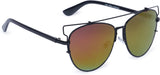 Prime Purple Round One Size Metal UV Sunglasses-OL154PR
