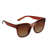 Prime Brown Cate-eye One Size Plastic UV Sunglasses-OL126BR