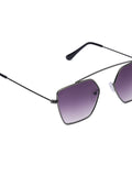 Prime Grey Geometric Hexagonal One Size Metal UV Sunglasses-OL103GY